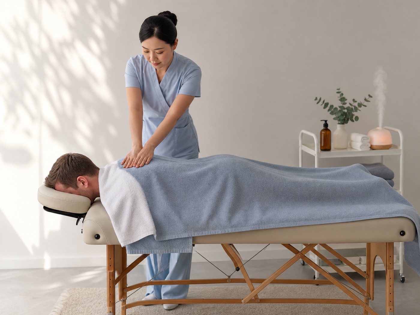 Illustration professionnelle d'une séance de massage bien-être